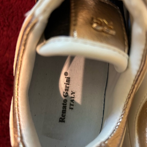 Renato Garini slight platform dress sneaker.gold/White size 7,  worn once. - Picture 4 of 5